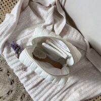 trousse de toilette matelassé gaze de coton uni écru