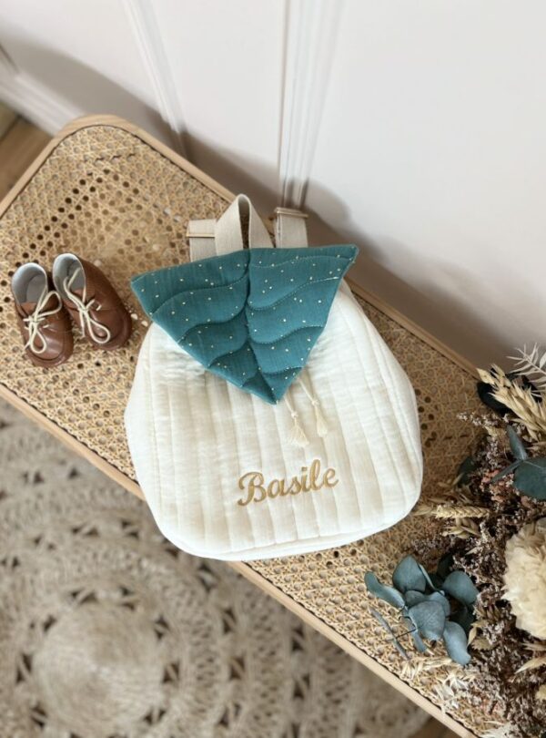 sac à dos enfant personnalisé rabat feuille