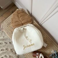 sac à dos enfant personnalisé rabat feuille camel