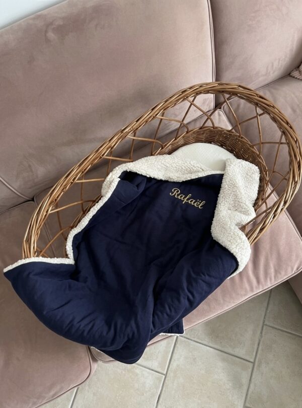 couverture bébé gaze de coton bleu nuit personnalisé couverture bébé gaze de coton bleu nuit personnalisé