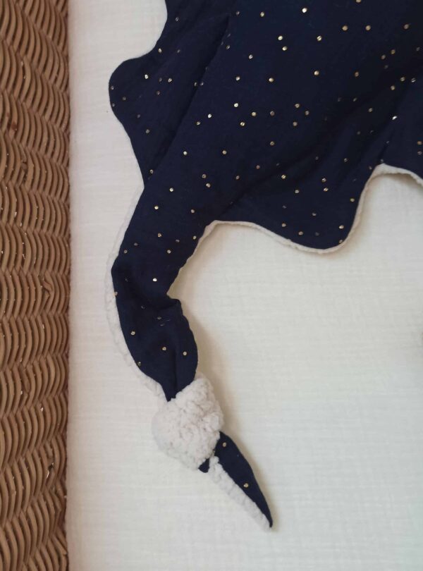 doudou raie gaze de coton et sherpa