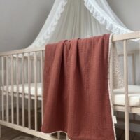 couverture bébé gaze de coton tomette