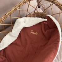 couverture bébé gaze de coton tomette personnalisé