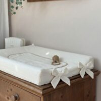 housse de matelas à langer en gaze de coton écru