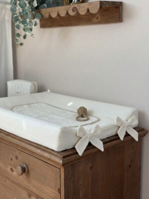 housse de matelas à langer en gaze de coton écru