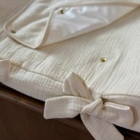 housse de matelas à langer gaze de coton écru