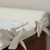 housse de matelas à langer gaze de coton écru