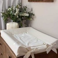 housse de matelas à langer gaze de coton écru
