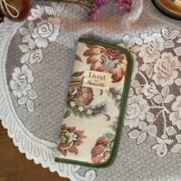 protège livret de famille jacquard fleuri