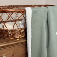 couverture bébé gaze de coton kaki uni