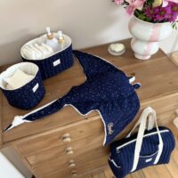 chambre bébé gaze de coton bleu nuit peluche raie personnalisé