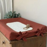 housse de matelas à langer en gaze de coton tomette