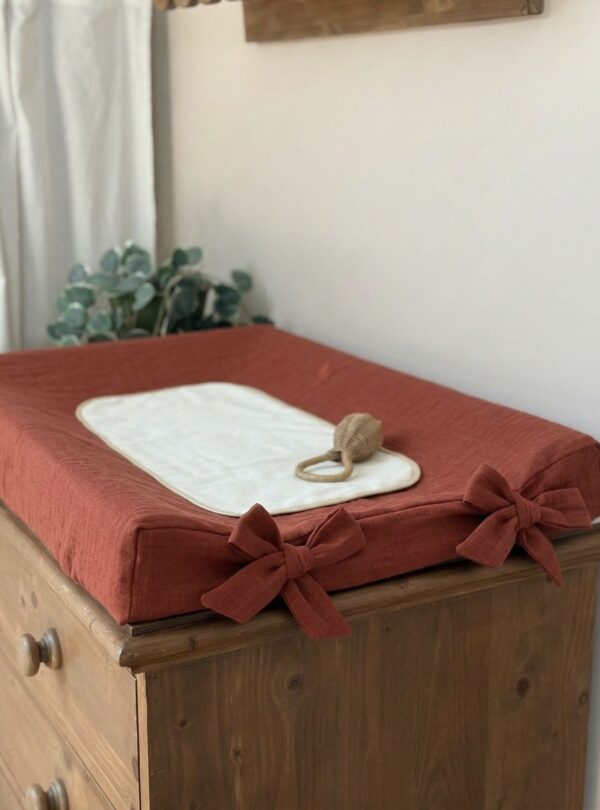 housse de matelas à langer en gaze de coton tomette housse de matelas à langer en gaze de coton tomette