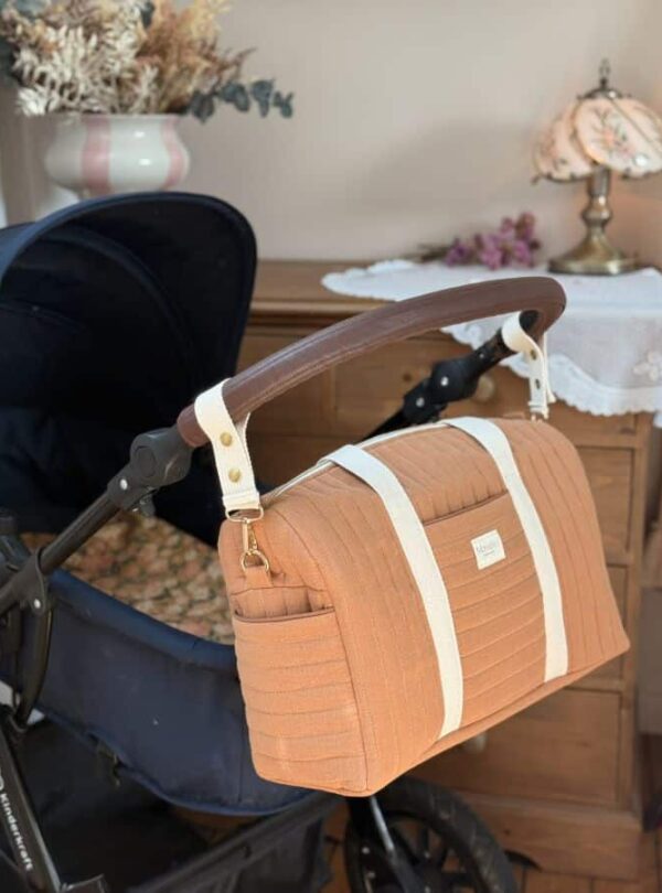 sac à langer matelassé caramel