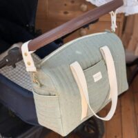 sac à langer matelassé gaze de coton kaki