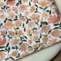 couverture bébé coton imprimé prairie écru