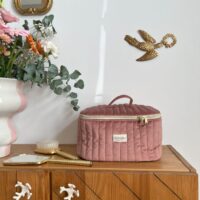 grand vanity matelassé velours rose