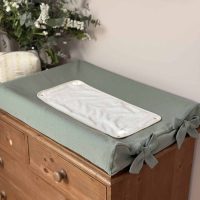 housse de matelas à langer gaze de coton kaki