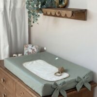 housse pour matelas à langer gaze de coton kaki