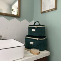 petit et grand vanity matelassé velours vert