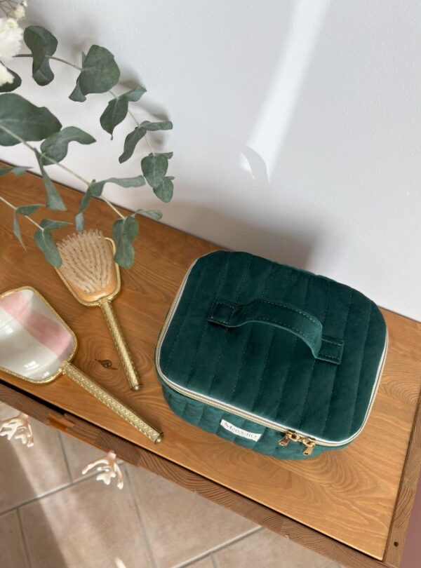 petit vanity matelassé velours vert