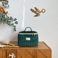 petit vanity matelassé velours vert