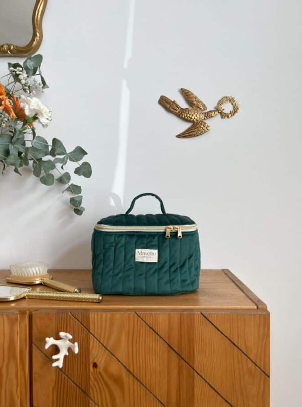 petit vanity matelassé velours vert