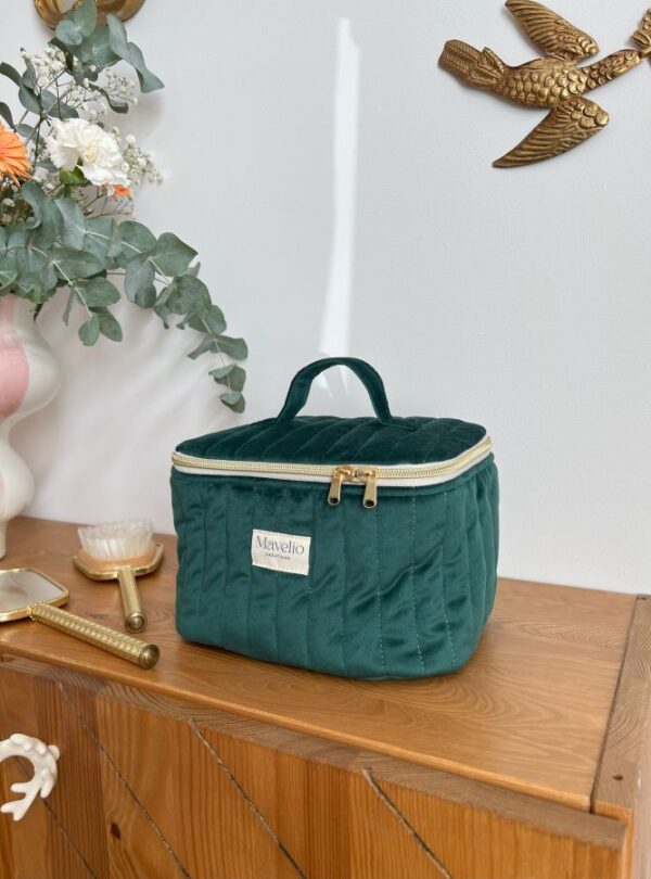 petit vanity matelassé velours vert