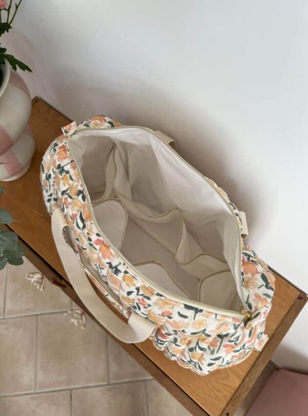 sac à langer matelassé prairie écru intérieur