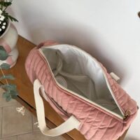 sac à langer matelassé velours rose