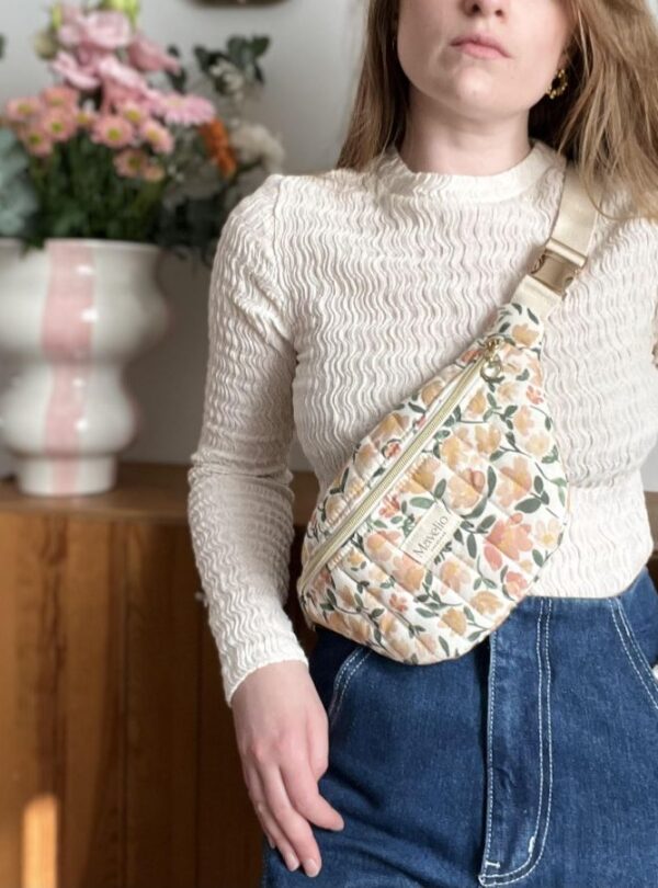 sac banane standard matelassé prairie écru