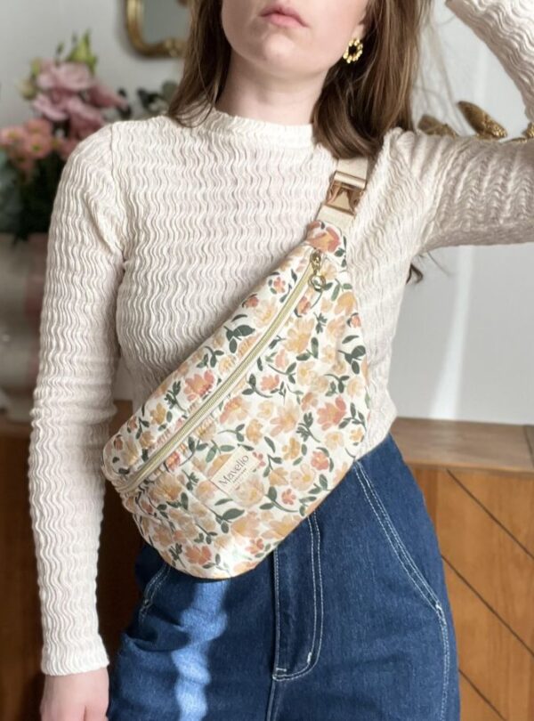 sac banane xl matelassé prairie écru
