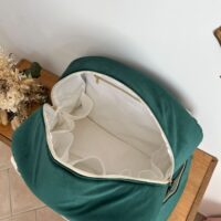 sac voyage matelassé velours vert intérieur