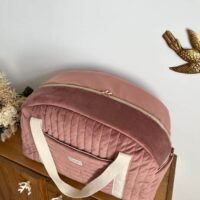 sac voyage matelassé velours rose