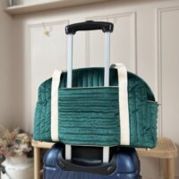 sac voyage matelassé velours vert