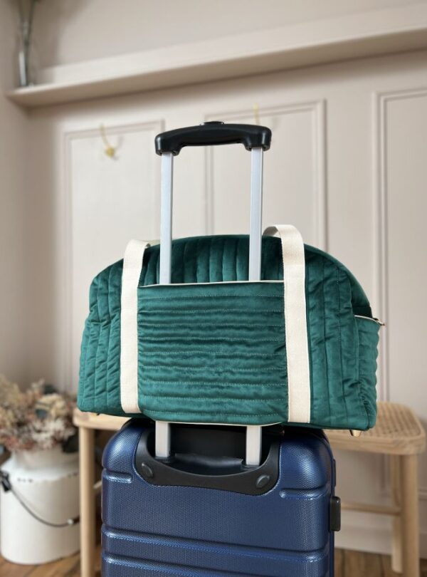sac voyage matelassé velours vert