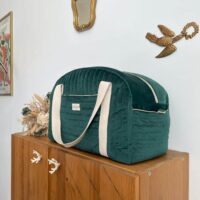 sac voyage matelassé velours vert