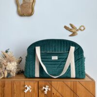 sac voyage matelassé velours vert