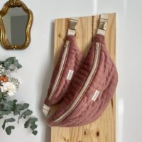 sacs banane standard et xl matelassé velours rose