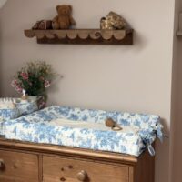 housse de matelas à langer toile de jouy bleu