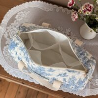 sac à langer matelassé toile de jouy bleu