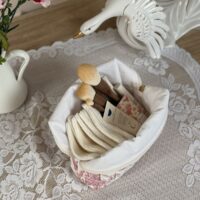 trousse de toilette matelassé toile de jouy framboise