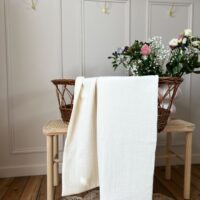 couverture bébé personnalisé gaze de coton écru unie