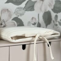 pochette pour livre matelasse gaze de coton écru