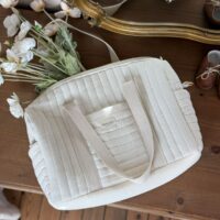 sac à langer matelassé gaze de coton écru uni