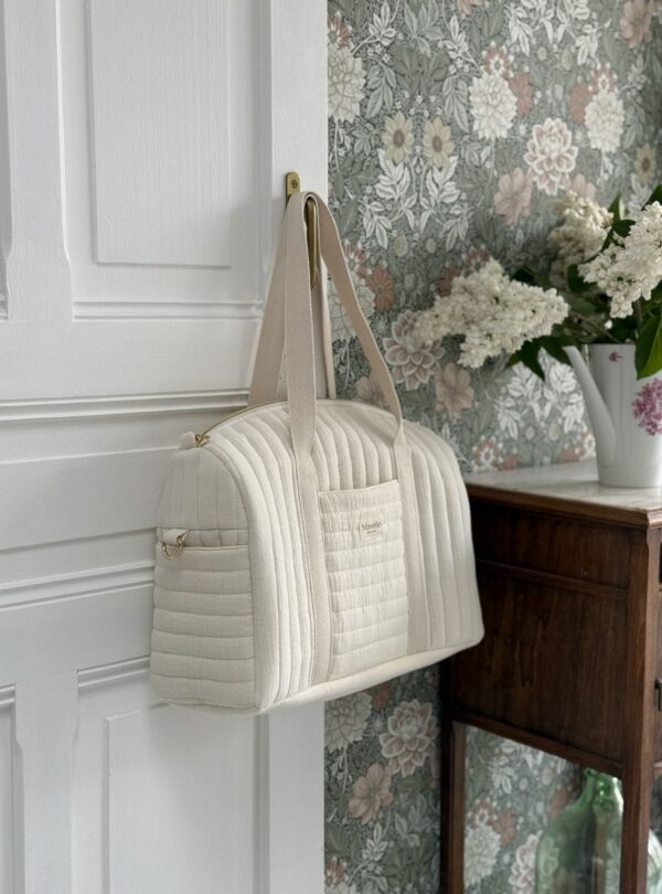 sac à langer matelassé gaze de coton écru uni sac à langer matelassé gaze de coton écru uni