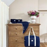 chambre bébé gaze de coton bleu nuit peluche raie personnalisé