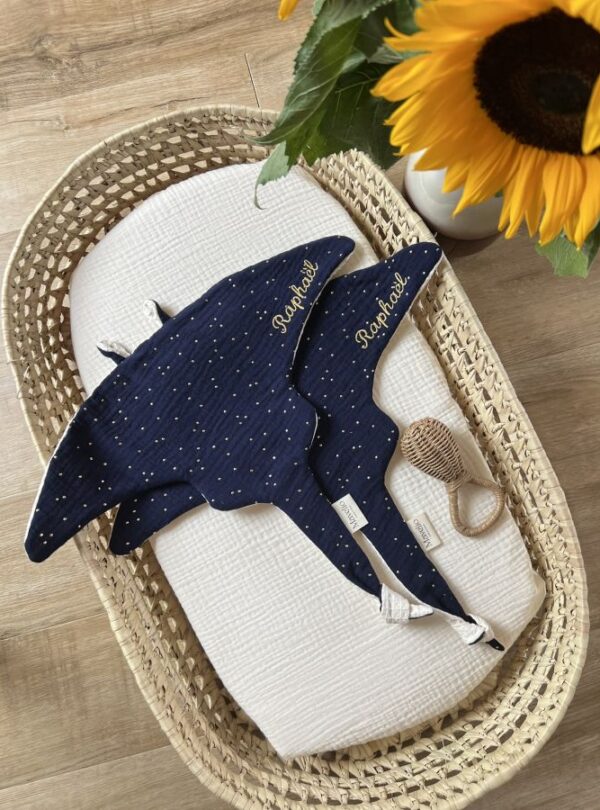 lot de deux doudous raie personnalisé