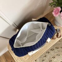 sac à langer matelassé gaze de coton bleu nuit uni
