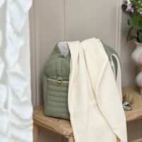 sac à langer matelassé gaze de coton kaki uni